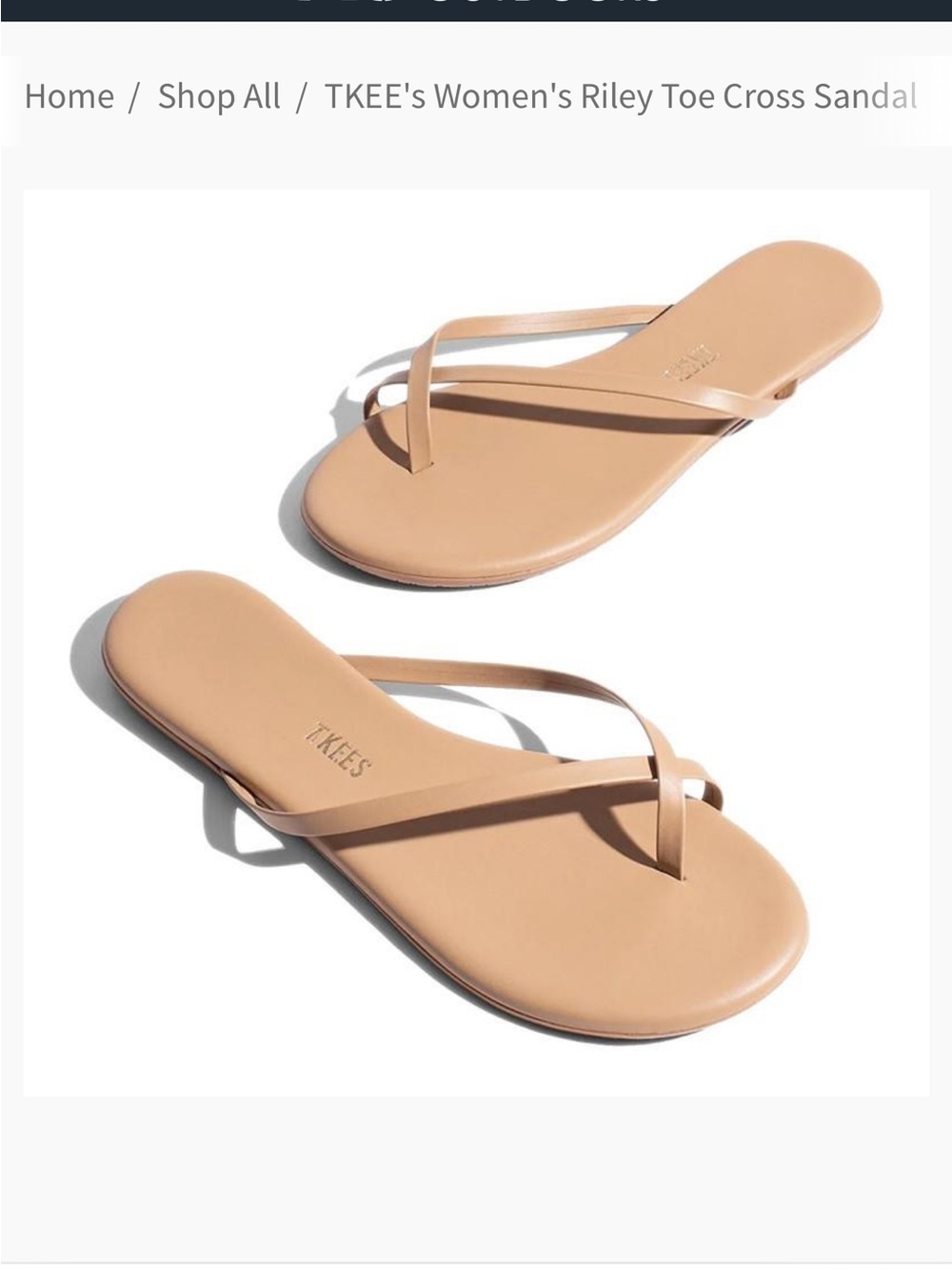 Tkees Women’s Tiley Cross Toe Sandals Sz 8